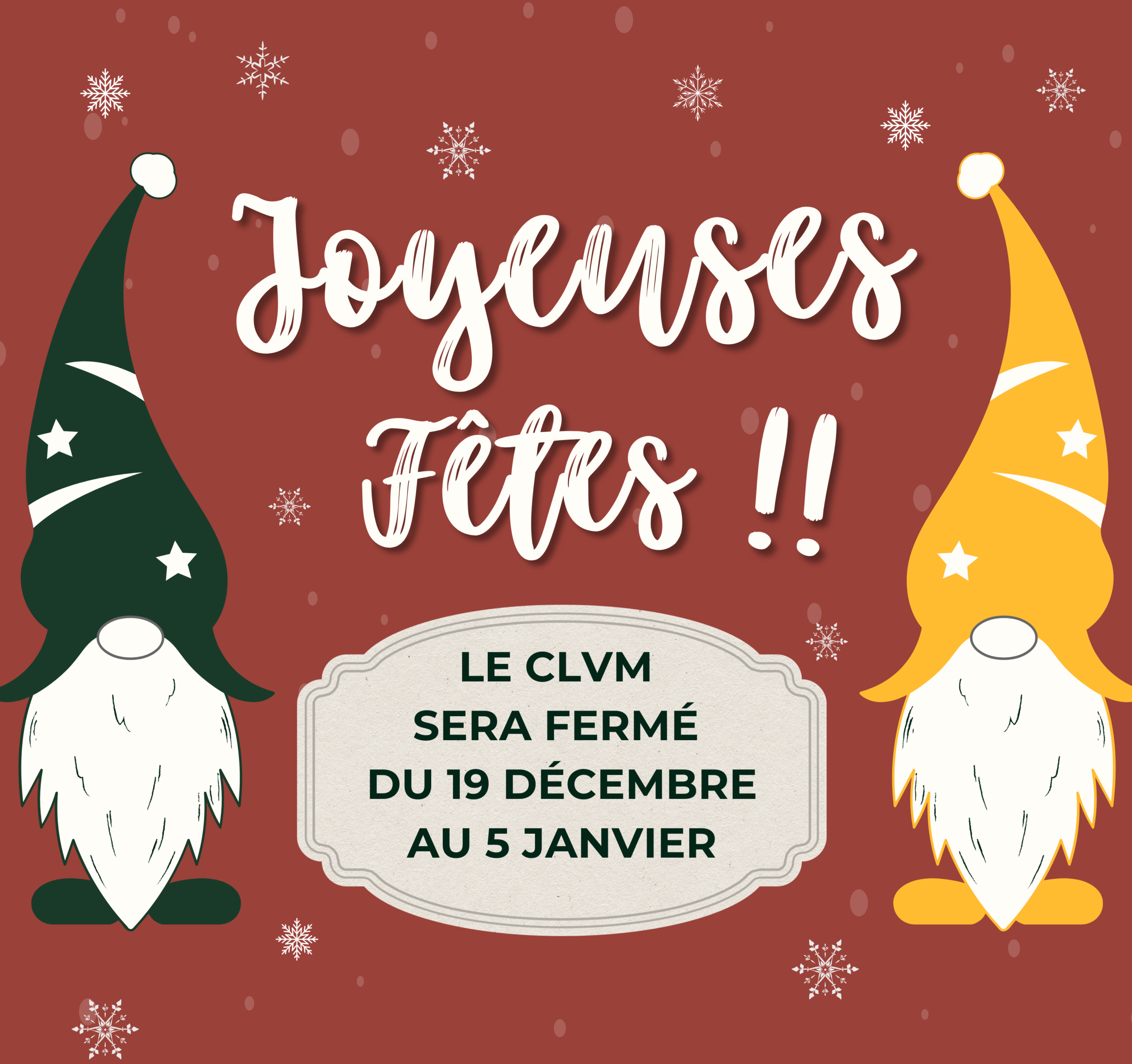 Fermeture du temps des fêtes - Comité logement Ville-Marie